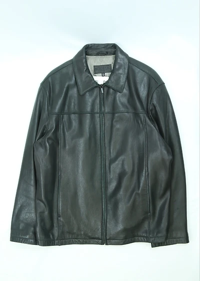 Men's Black Brandini Leather Jacket Size XL