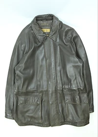 Men's Brown Marc New York Leather Jacket Size XL