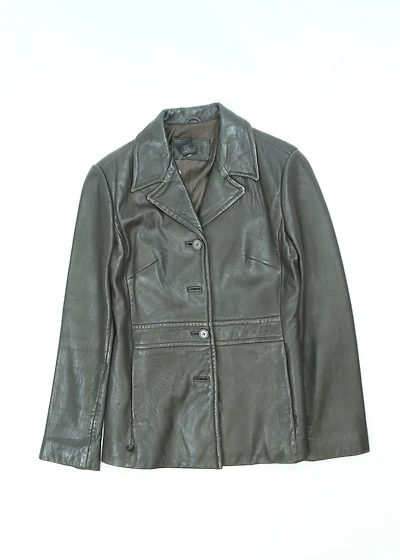 Women's Dark Brown Frenchi Leather Jacket Size Medium