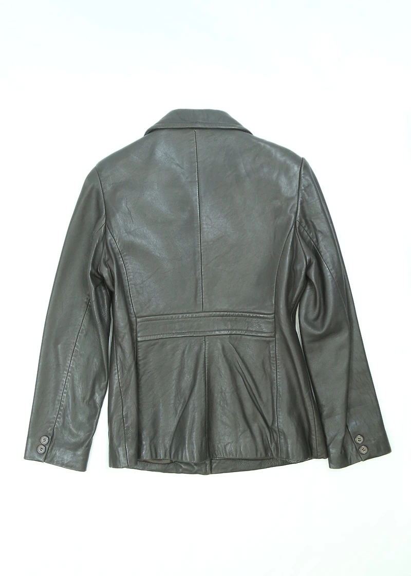 Women's Dark Brown Frenchi Leather Jacket Size Medium