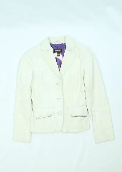 Women's White Danier Leather Jacket Size XS