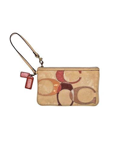Women's Coach Leather Wristlet (Multicolor)