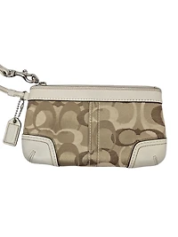Women's Coach Wristlet (Beige/White)