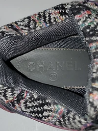 Womens Authentic Chanel Brown Suede Leather Tweed Sneakers Size EU 41, US 11