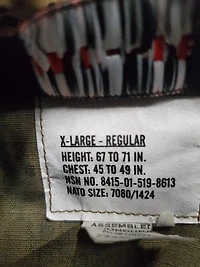 Mens Camouflage Jacket Size XL