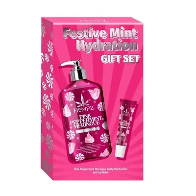 Festive Mint Hydration Pink Peppermint Mergingue Set
