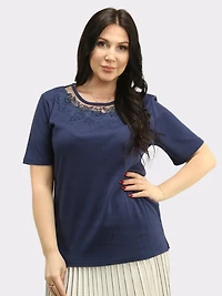 Lace & Floral Embroidered Rhinestone Top