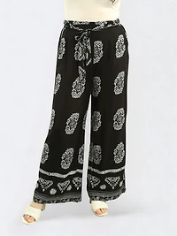 Boho Print Wide Leg Pants