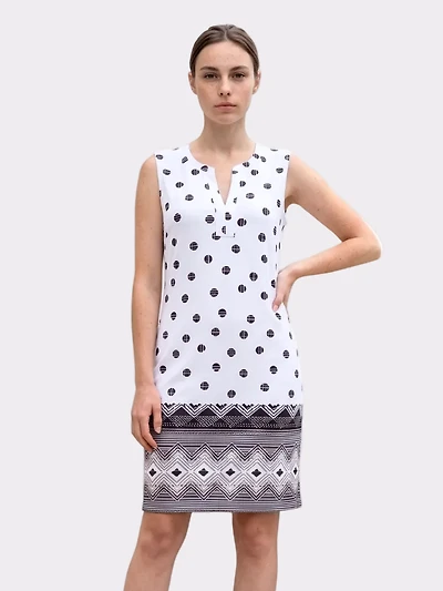 Dot & Geometric Print Dress