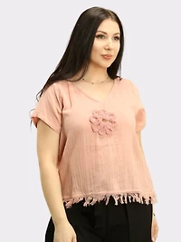 Floral V-neck Top