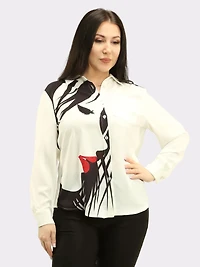 Face Print Blouse