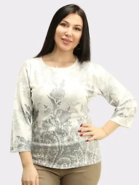 Cashmere Floral Rhinestone Sweater