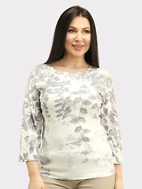 Leaf Pattern Cashmere Sweater
