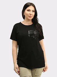 Stone Patch Floral Detail Top