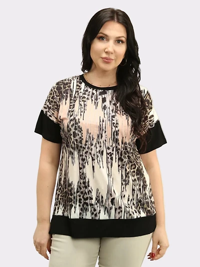 Animal Print Embellished Top