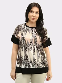 Animal Print Embellished Top