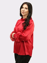 Satin Puff Sleeve Blouse