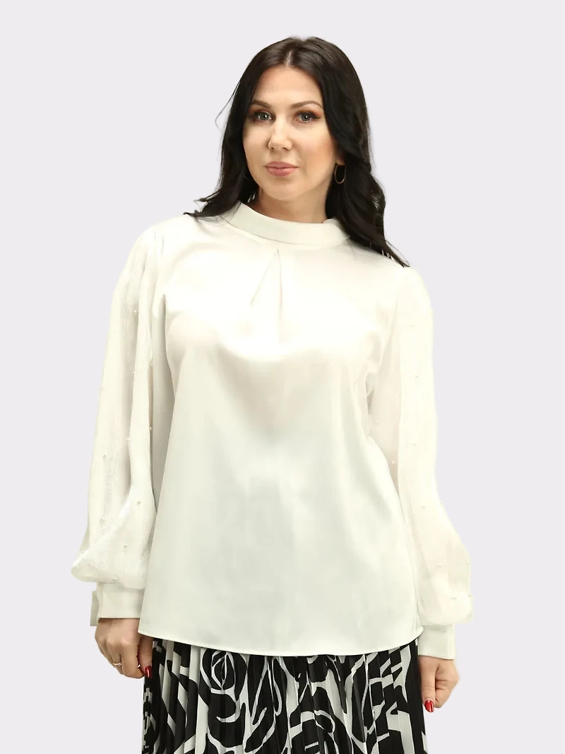 Satin Puff Sleeve Blouse