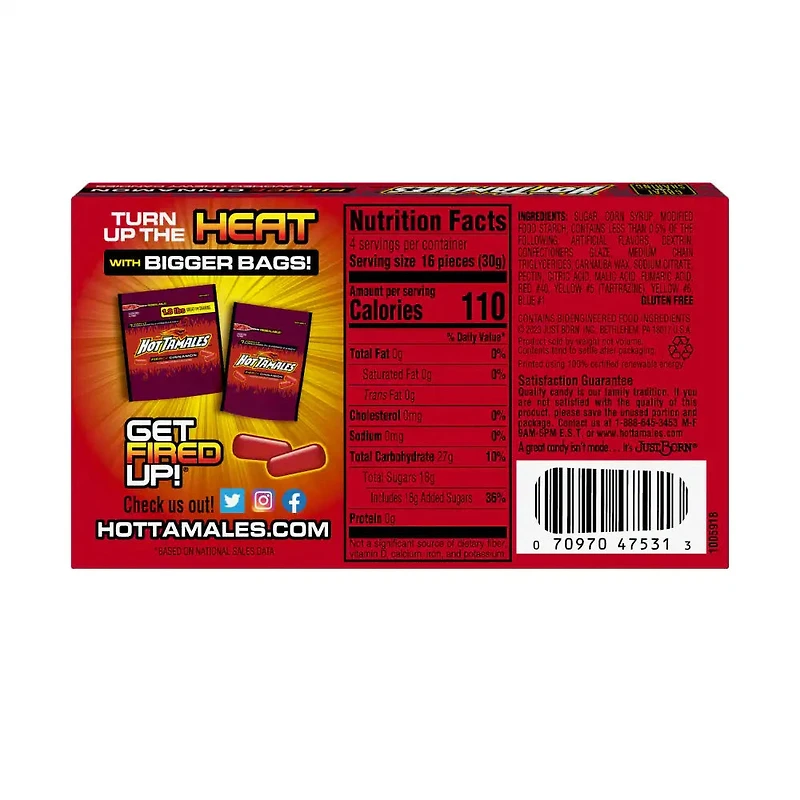 Hot Tamales Fierce Cinnamon Candy 4.25OZ