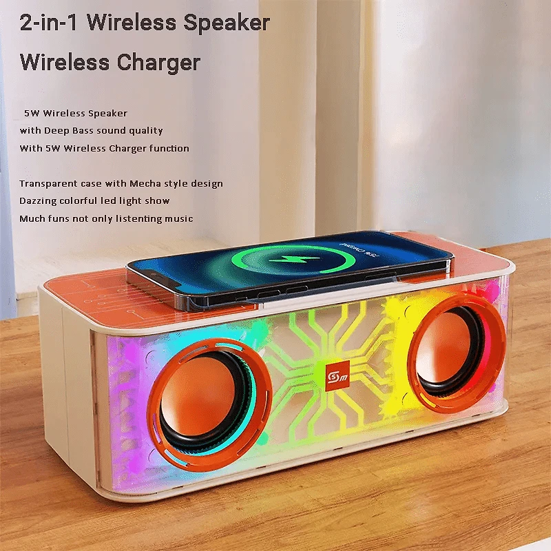 SoundLogic XT: Bluetooth Speaker with LED Lights and Wireless Charger