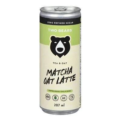 Two Bears Frothed Matcha Tea Oat Latte 207ml