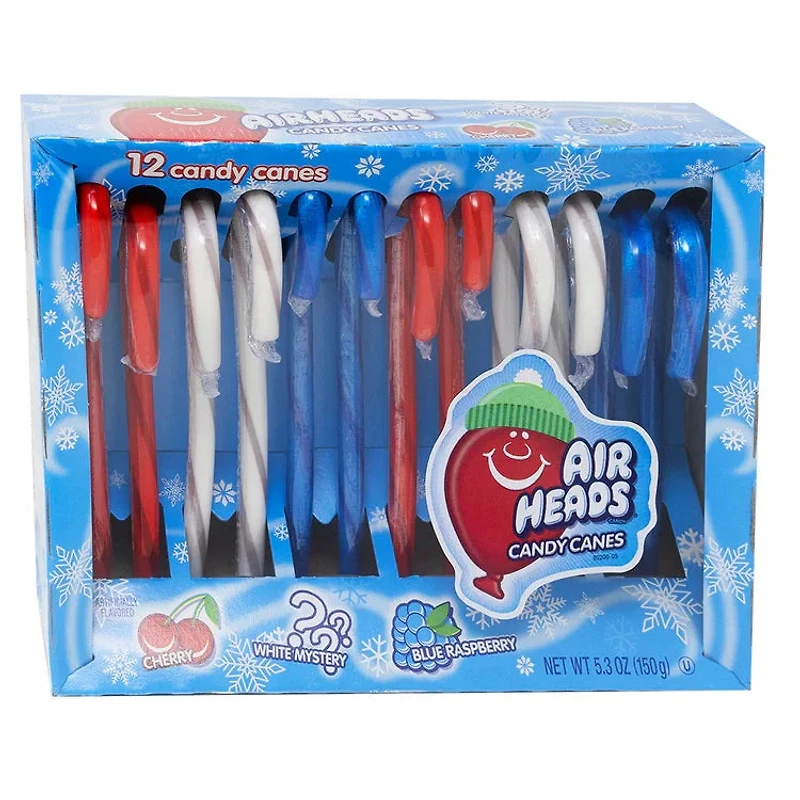 Airheads Candy Canes – Fruity Flavors Holiday Pack (12 Count)
