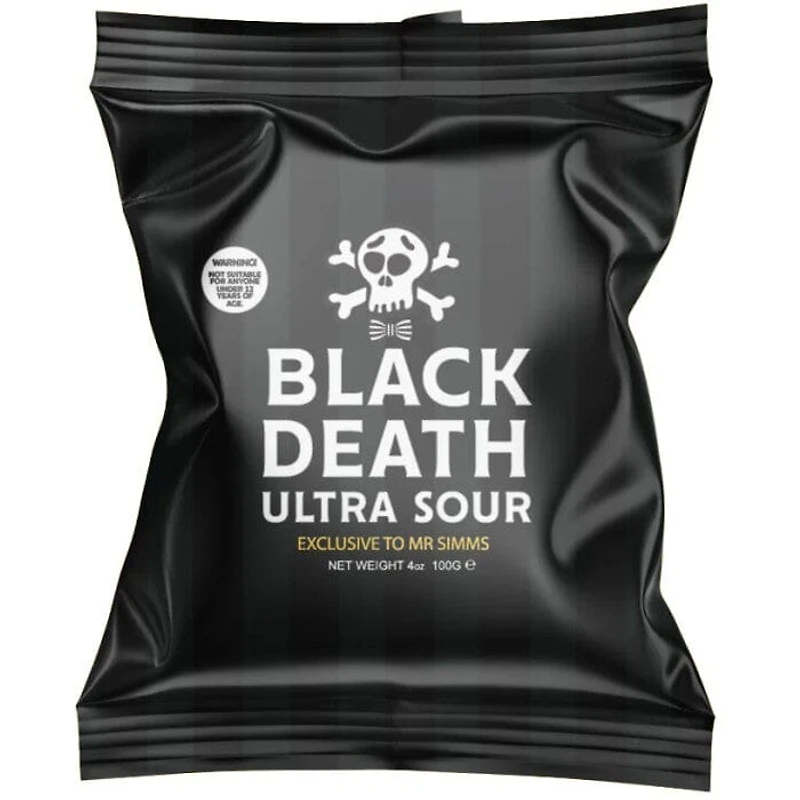 Mr. Simms Sweet Shoppe: Black Death Ultra Sour Hard Candy (Imported From England)