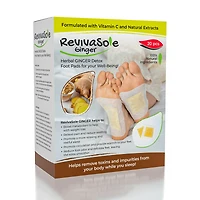 RevivaSole Ginger Detox Foot Pads (20pc) Natural Detox Feet Patches