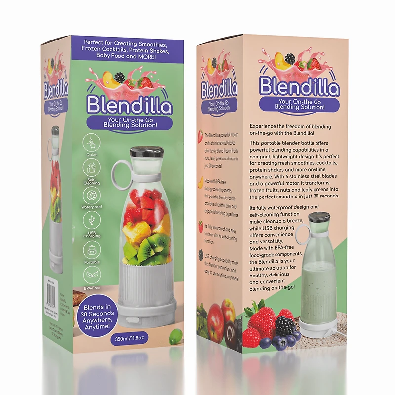 Blendilla Portable Blender Bottle - Health and Wellness Showcase