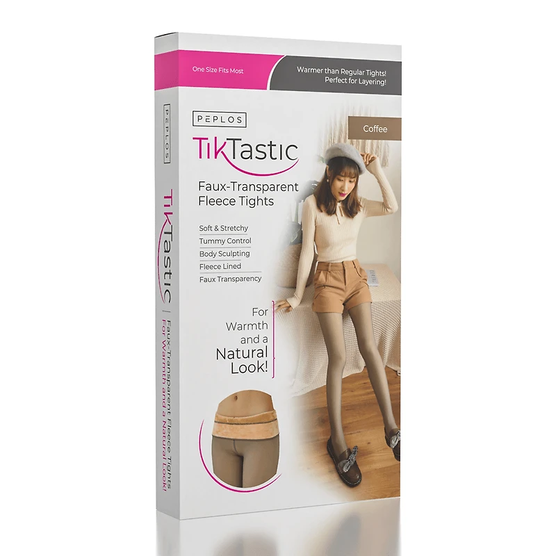 Peplos Tiktastic Faux-Transparent Fleece Tights (Multiple Colors)