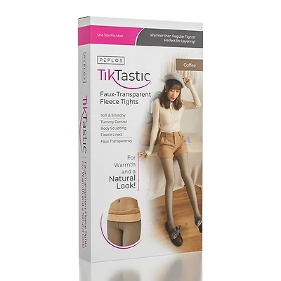 Peplos Tiktastic Faux-Transparent Fleece Tights (Multiple Colors)
