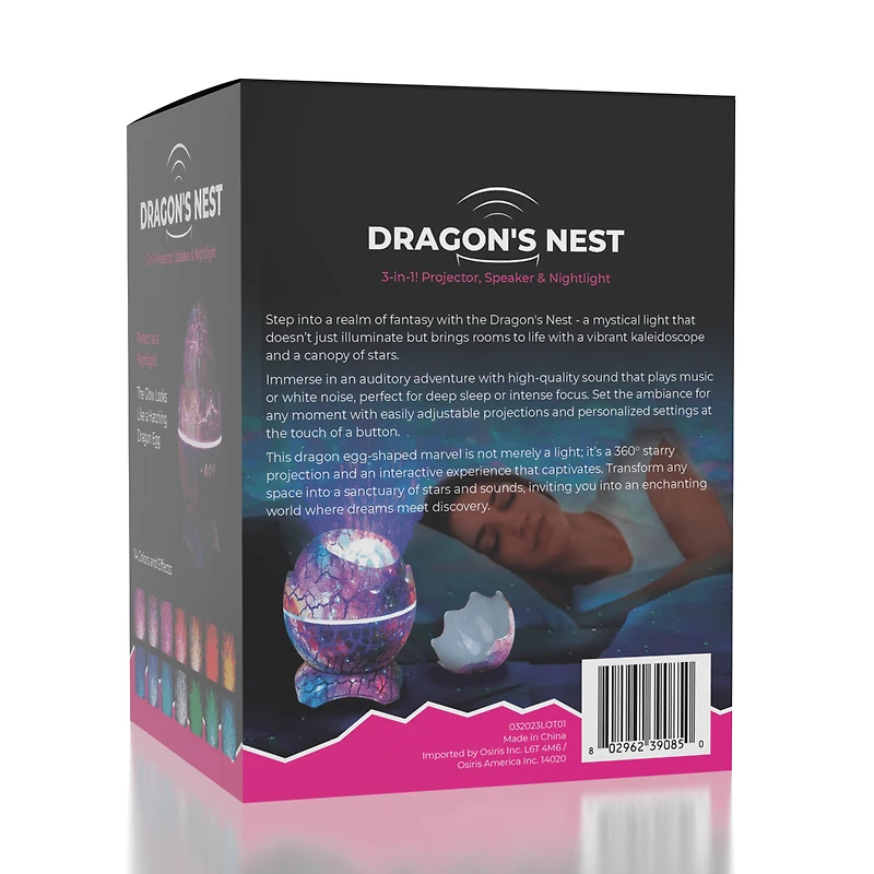 Dragon's Nest: Dragon Egg 3-in-1 Galaxy Nightlight, Projector & Speaker