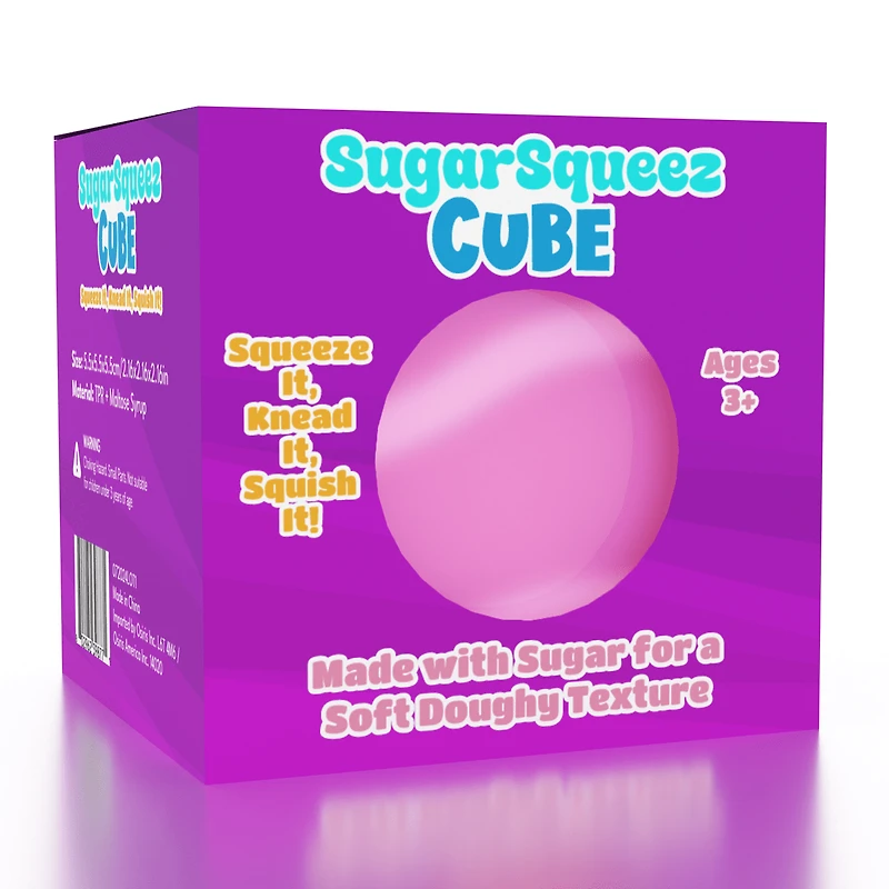 SugarSqueez Cube Squishy Fidget Sugar Stress Ball (1pc) Assorted Colors