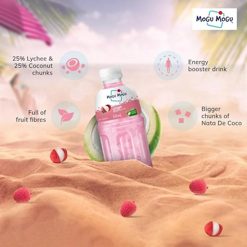 Mogu Mogu Lychee Juice Drink, 320 ml