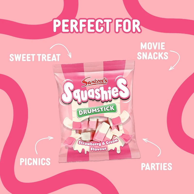 Swizzels Squashies Strawberry and Cream - 120g Imported From England