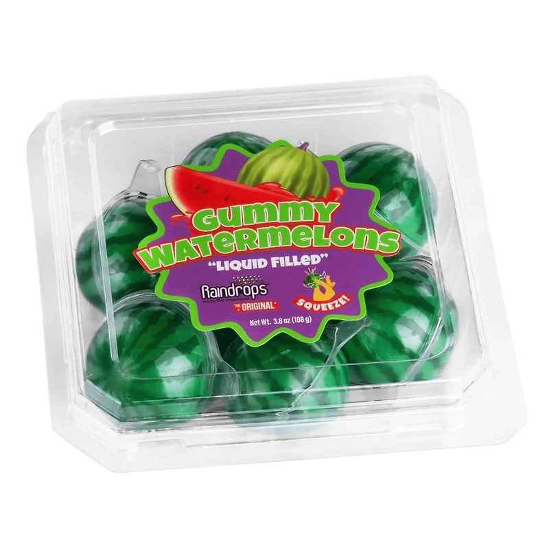 Raindrops Gummy: Liquid Filled Watermelons – 3.8oz