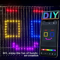 Pulsationz Bluetooth Programmable LED Curtain Lights (6.4ft)