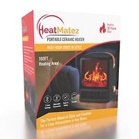 HeatMatez Portable Ceramic Heater With Real Flame!