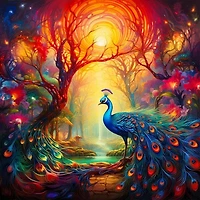 Studio Art Diamond Painting Full Coverage "Majectic Plumes" (40cm x 40cm)