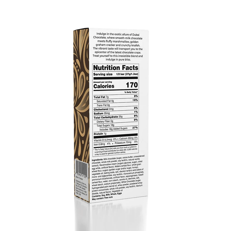 Dubai Chocolate Bar Limited Edition S'mores by Oasis Treasures (75g)