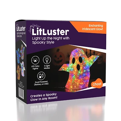 LitLuster LED Holographic Halloween Ghost Decor Lamp (1pc) Battery or USB