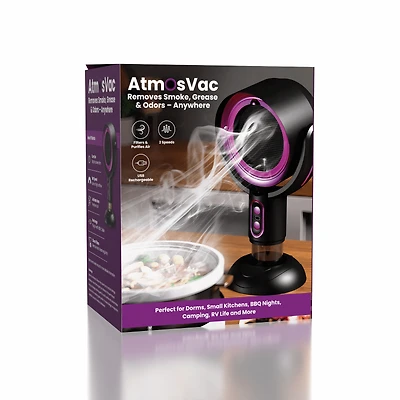 AtmosVac Portable Extractor Fan for Kitchen Odors (1pc) USB Rechargeable