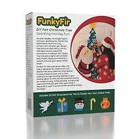 FunkyFir DIY 63" Felt Christmas Tree Wall Hanging w/ LED Lights & Ornaments