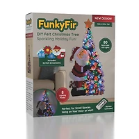 FunkyFir DIY 63" Felt Christmas Tree Wall Hanging w/ LED Lights & Ornaments
