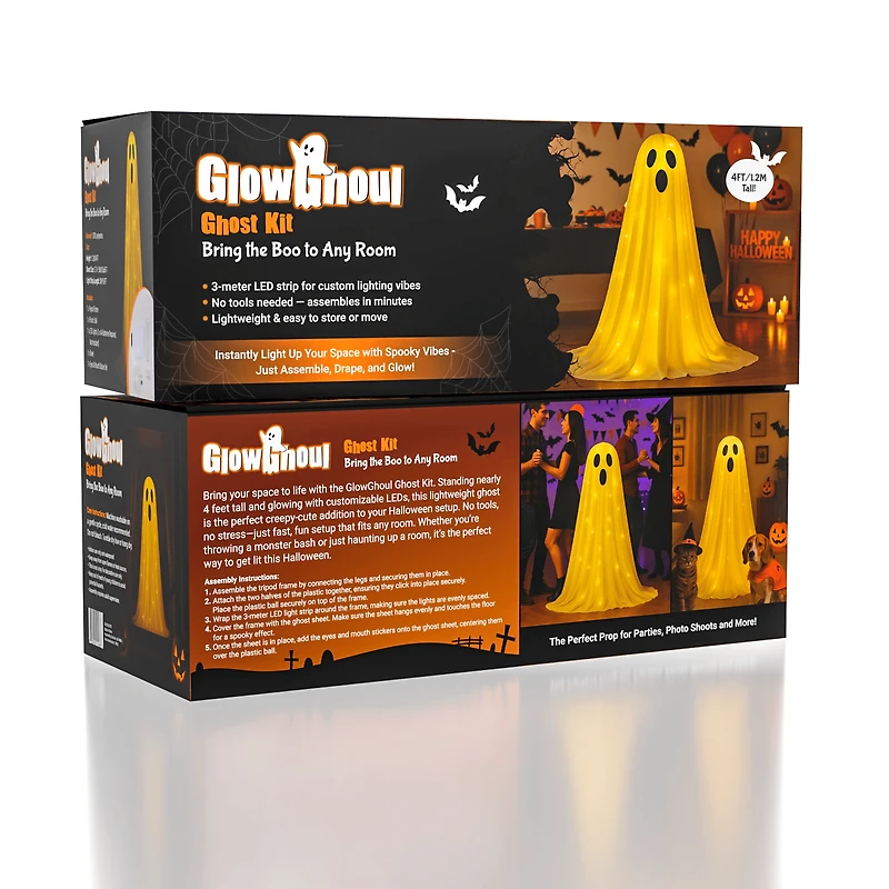 GlowGhoul DIY Ghost Lamp Kit For Halloween Decor (4ft Tall)