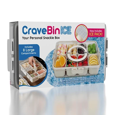 CraveBin Ice Snackle Box - Portable Snack Bin with Ice Pack