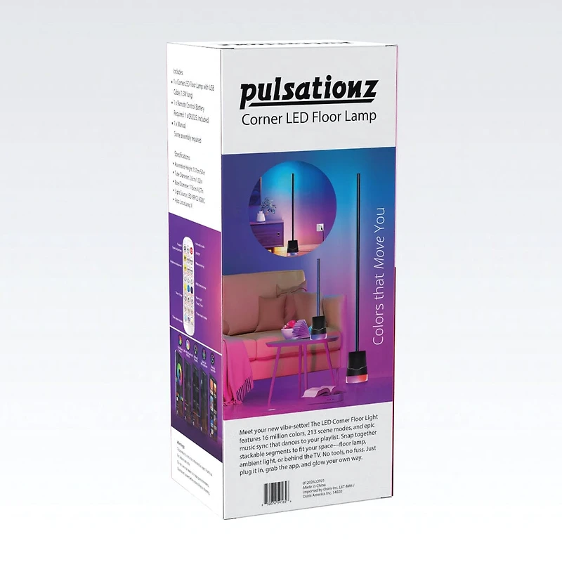 Pulsationz: Corner LED Floor Lamp