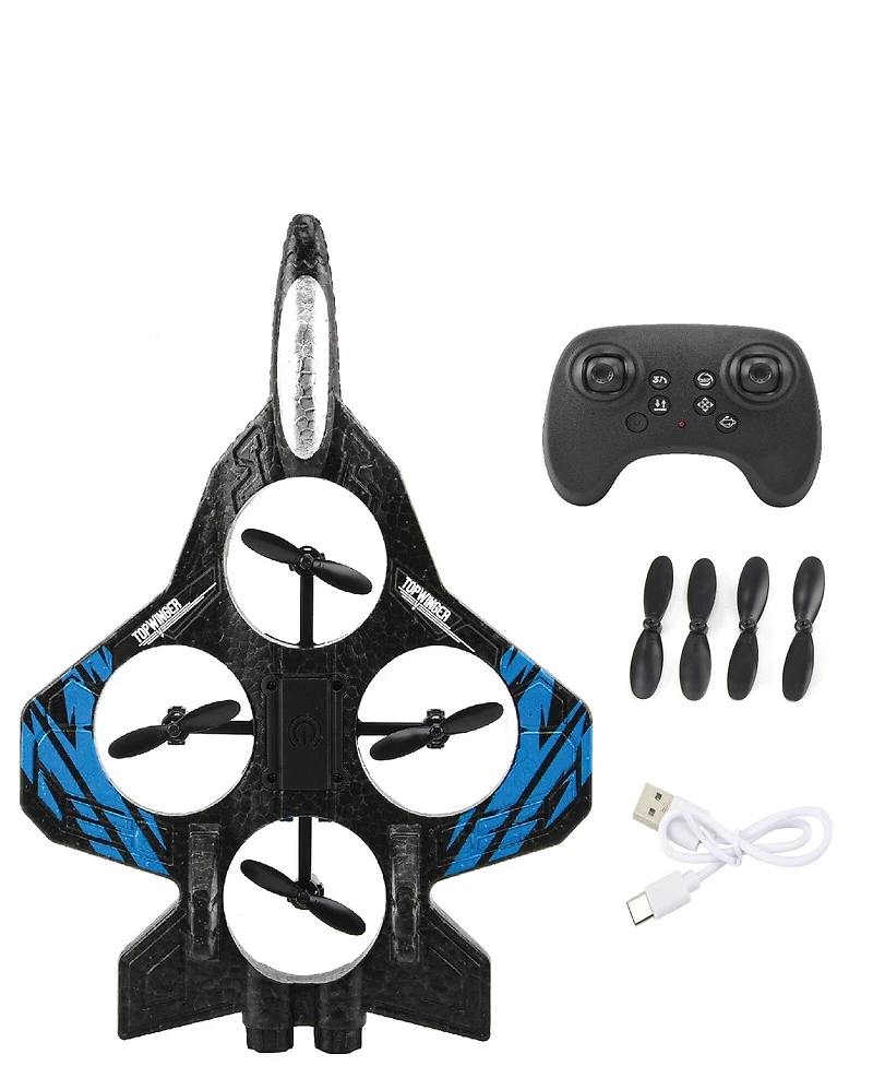TopWinger Remote Controlled Jet with Lights – RC Foam Jet For Stunts & Easy Controls