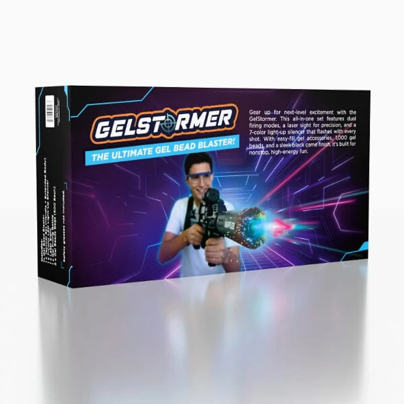 Electric GelStormer Tactical Gel Bead Blaster With Light Up Silencer – New & Improved Model (All-In-One Kit)