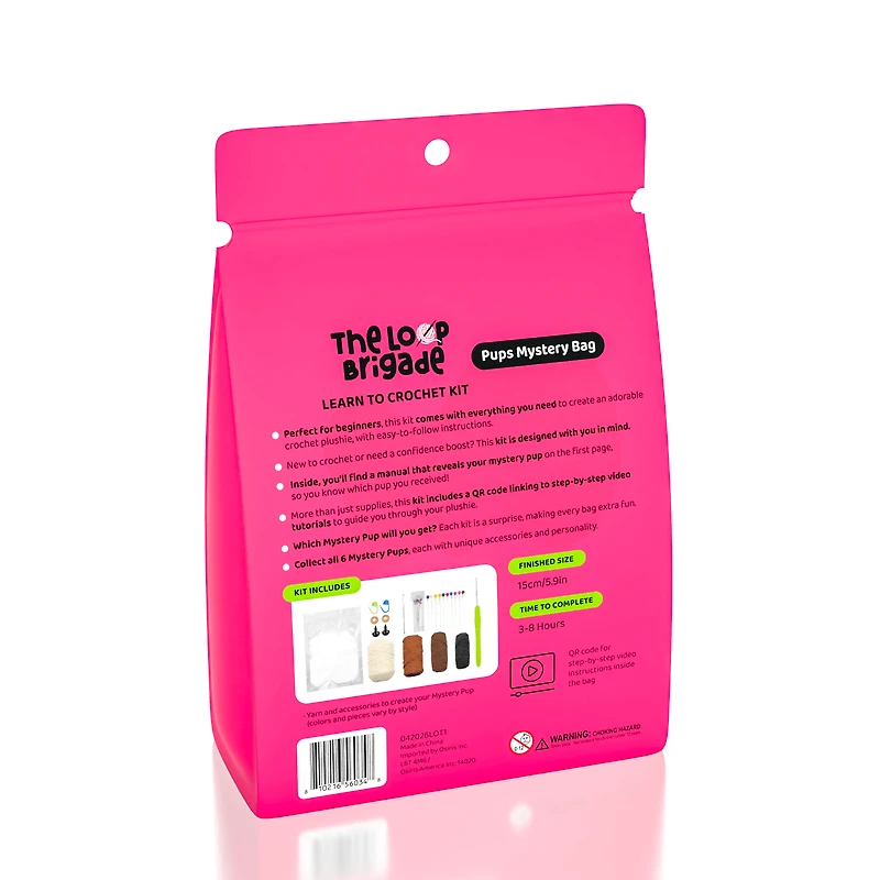 The LOOP Brigade: Mystery Pups DIY Crochet Plush Toy Complete Kit For Beginners Blind Bag